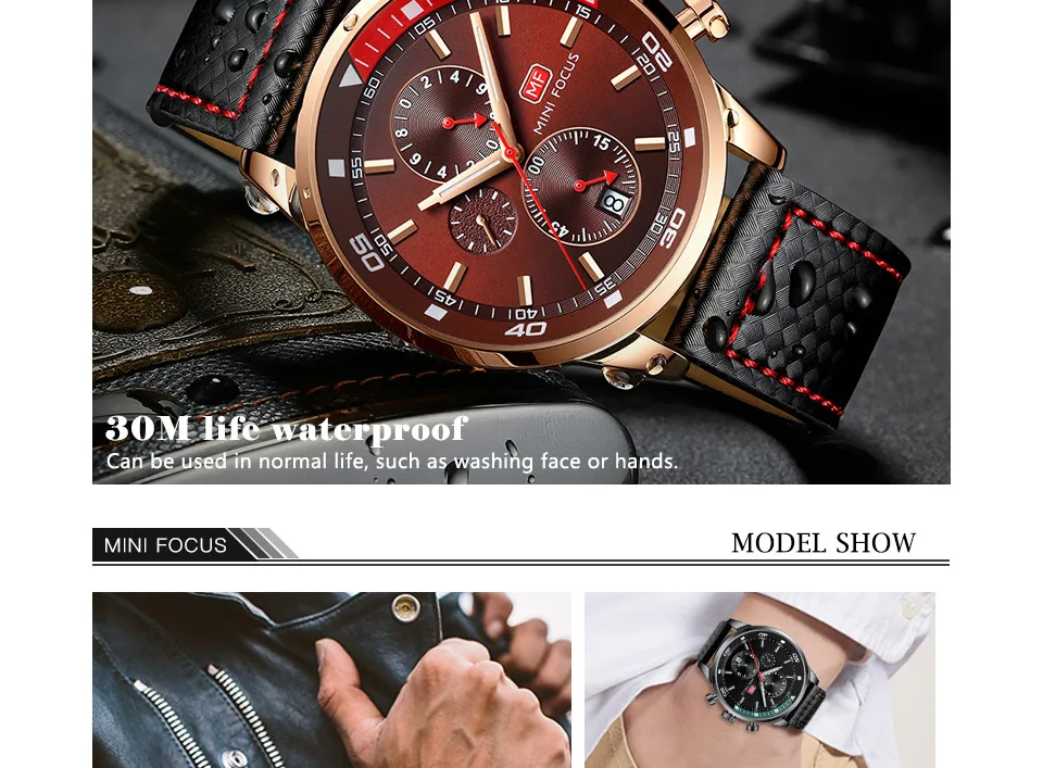 Мини фокус люксовый бренд модные мужские часы кожаный ремешок водонепроницаемые спортивные часы мужские s наручные кварцевые часы наручные мужские часы