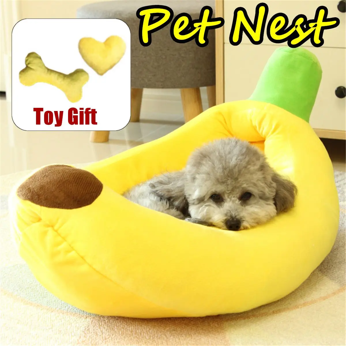 

M/L/XL Banana Shape Pet Dog Cat Bed House Mat Durable Kennel Doggy Puppy Cushion Basket Warm Portable Dog Cat Supplies