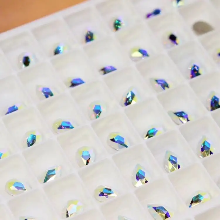 20 шт 10 цветов Стразы для дизайна ногтей размер, 5-10 мм для 3D дизайна ногтей Стразы удлиненные каплевидные стеклянные Красочные камни