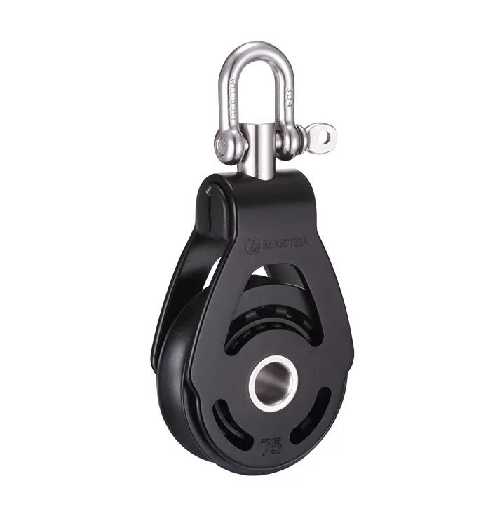 Marine Boat Yacht Sailboat Dinghy 75mm 2 15/16 Inch Aluminum Single Swivel Shackle Block Small Boat Block Master ALC-7501F marine boat yacht sailboat dinghy 75mm 2 15 16 inch aluminum single swivel shackle becket block master alc 7502