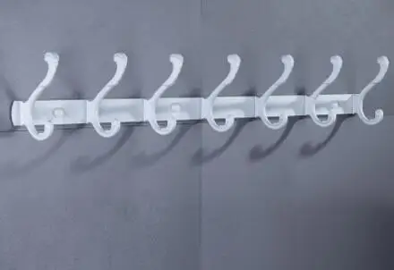 7 hooks white Новое поступление, черный/белый 4-7 крючков для полотенец, настенные крючки для халатов, крючок для одежды из алюминиевого сплава, держатель для полотенец, крючок для ванной комнаты - Цвет: 7 hooks white