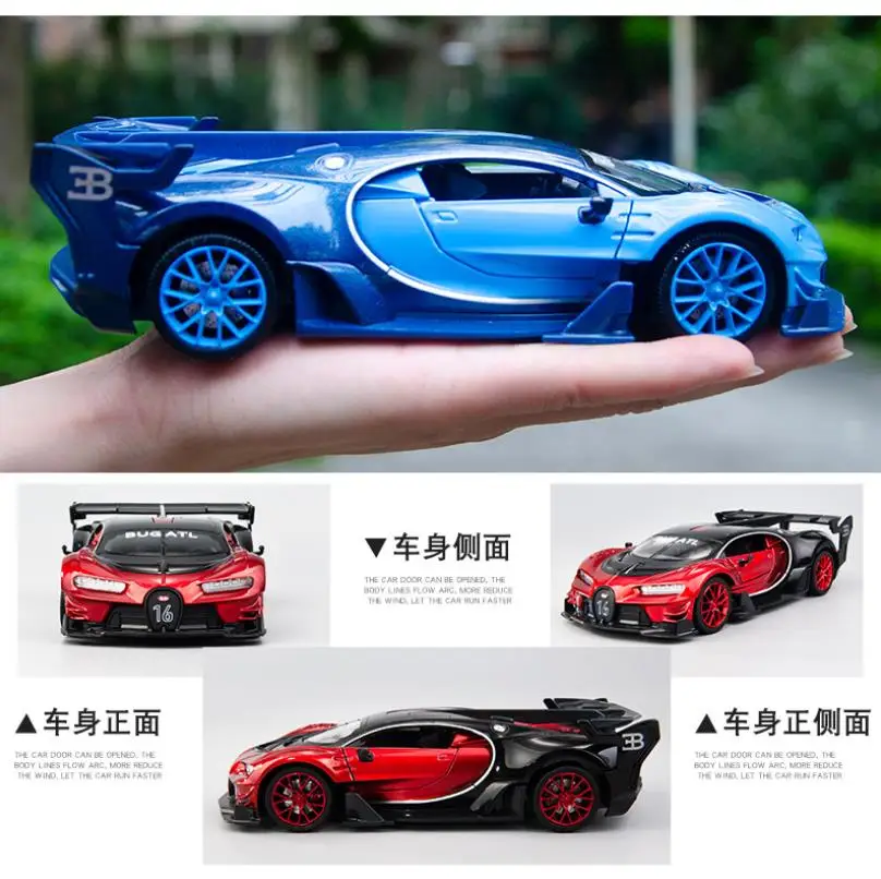 Модель автомобиля Bugatti GT, коллекция игрушек для мальчиков, 1/24 Модель автомобиля Bugatti GT, коллекция игрушек для мальчиков, 1/24