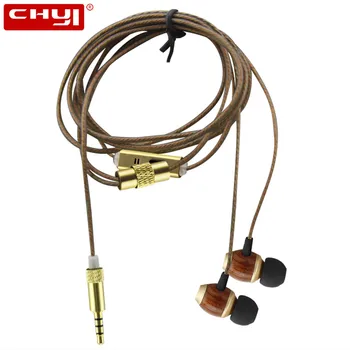 

Wood In-Ear Earphone Bass HIFI Fever Headset Earbuds Stereo Auriculares with Michone Wire Earbuds for iOS Android Phone Computer