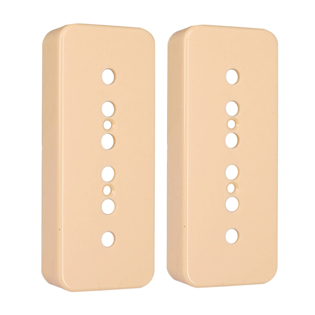 2 Pieces Electric Guitar Single Coil 6 Holes Pickup Cover 50/52mm for P90 Pickup Parts