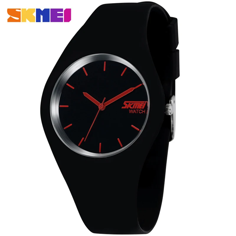Najtaniej 2019 Skmei kwarcowy zegarek moda mężczyźni Casual zegarki kwarcowe zegarka kobiet wodoodporna galaretki kobiet zegar godziny panie kobiety zegarki