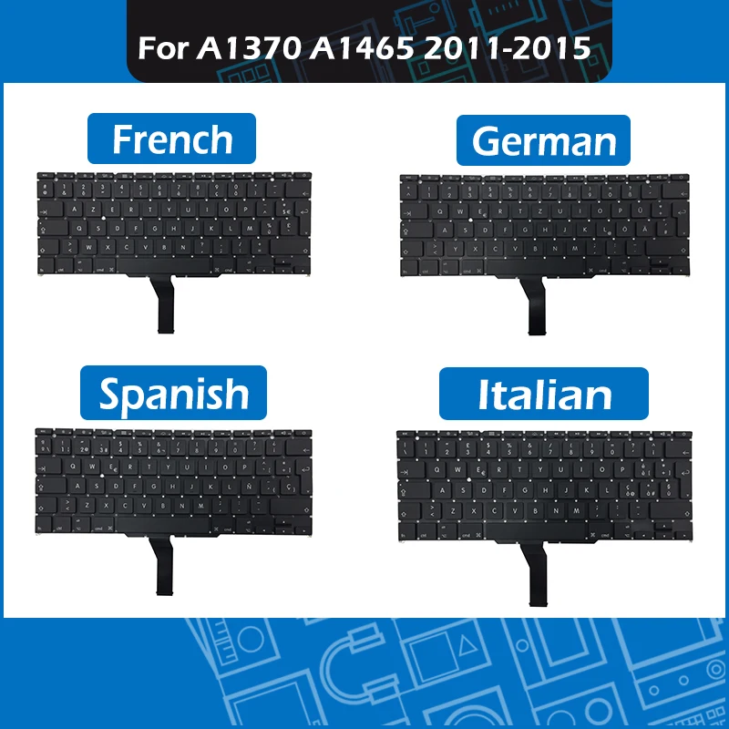 Keyboard A1370 Spanish Macbook Air A1465 Replacement Laptop for 11-IT German Italian