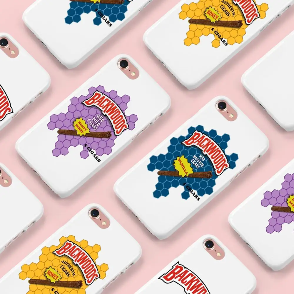 

Backwoods Cigar Roll Up Flavors white hard plastic Phone case Cover For iPhone X 5 SE 6 6SPlus 7 7PLUS XR XS MAX Coque