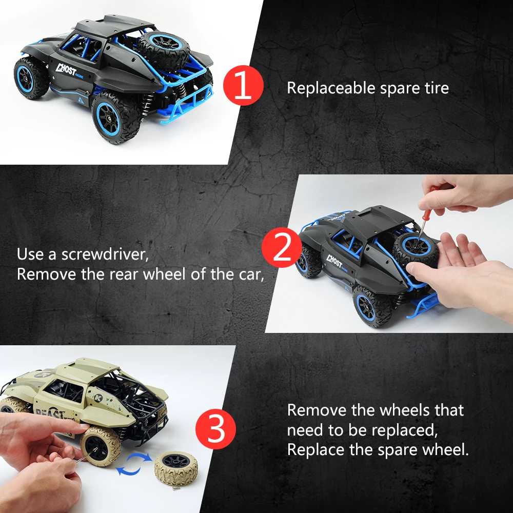 RC Car 1/18 Short Truck 4WD 25KM/H High Speed Drift Remote Control Car Radio Controlled Machine Racing Toy Cars Xmas Gifts