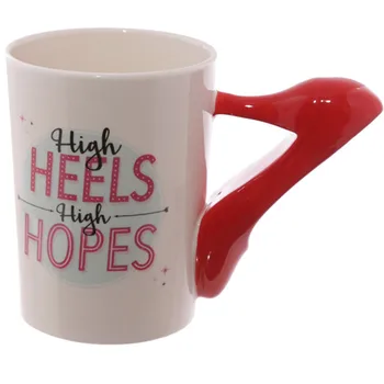 

1Piece Ladies High Heels Stiletto Shoe 3D Handle Mug High Heels High Hopes Coffee Mug Cup Gift For Fashionista
