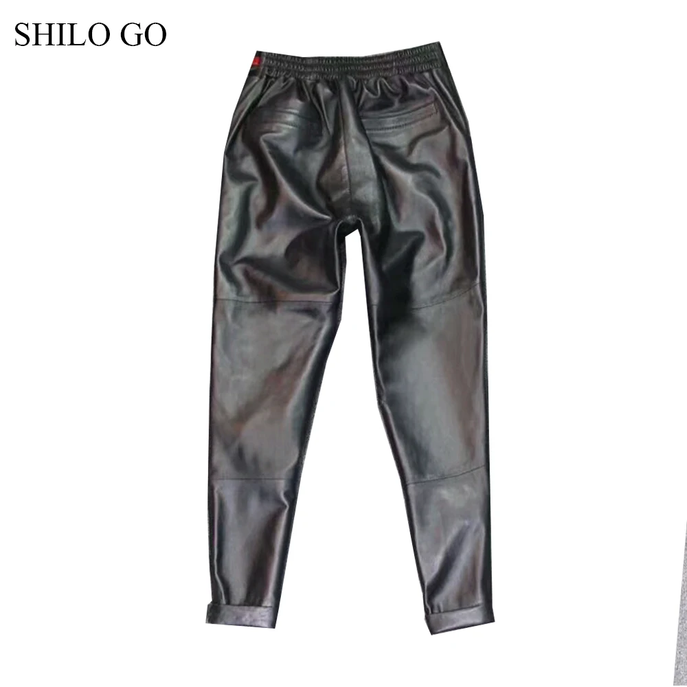 Женские кожаные брюки SHILO GO весенние из натуральной овечьей кожи с цветным