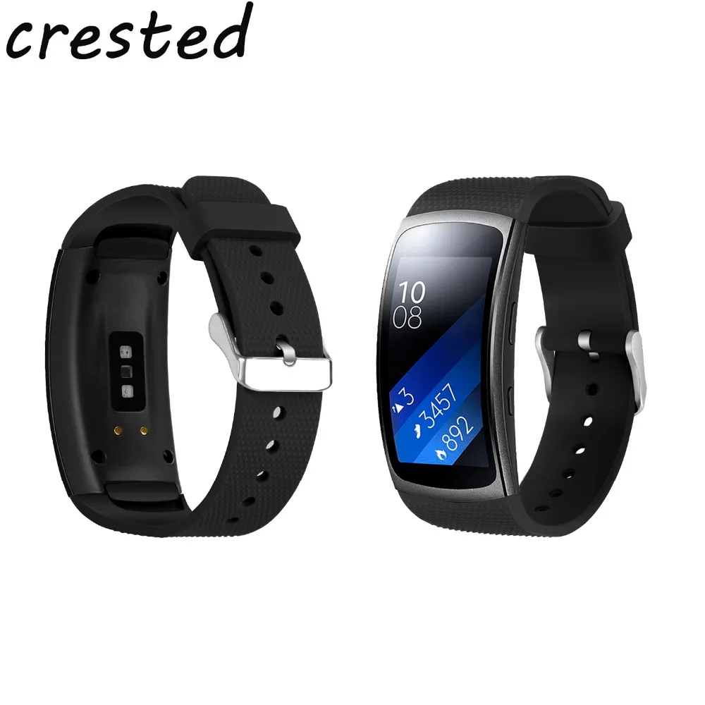 

CRESTED new sport soft silicone band for Samsung Gear Fit2/fit 2 Pro R360 R365 R366 strap replacement rubber Smart Watch strap