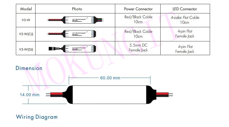 4CH * 1A 12-24VDC CV мини контроллер V4-W