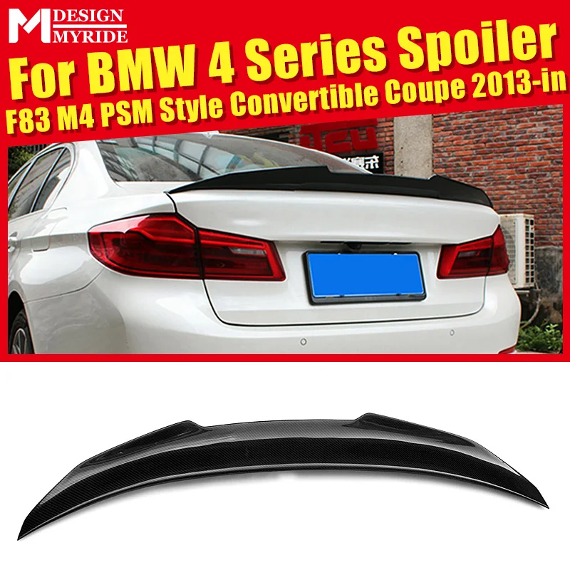 

For BMW F83 M4 Spoiler Convertible Coupe AEPSM Style Real Carbon Fiber Black Rear Trunk Spoiler Wing 440i 430i 428i 420i 2013-in