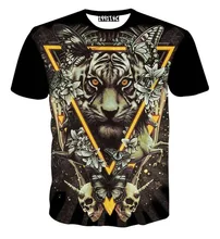 Europe and America Fashion Men women 3d t shirt print Triangle font b tiger b font