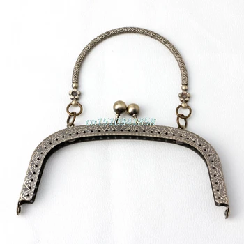 

JAVRICK 1PCs Rectangle Metal Purse Bag Frame Kiss Clasp Lock With Handle Jewelry Tools Accessories