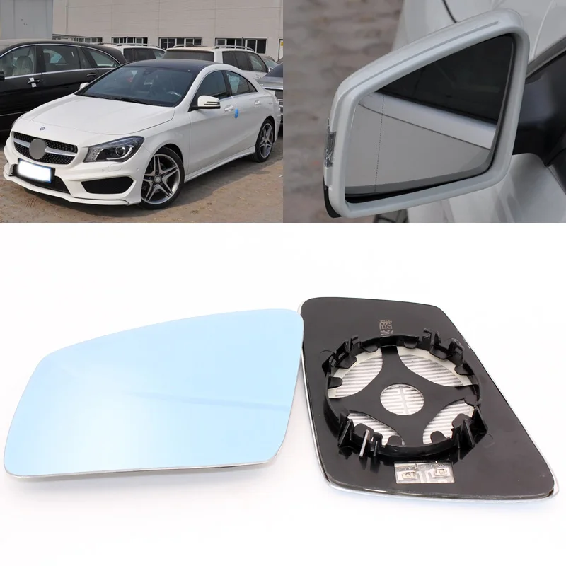 Зеркало бокового вида для Mercedes Benz CLA 180 200 220 250 260 2014-2017 голубое стекло с подогревом