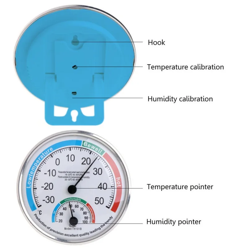 Домашний измерительный комнатный аналоговый измеритель температуры гигрометр монитор круглый термометр в форме часов инструмент для тестирования влажности