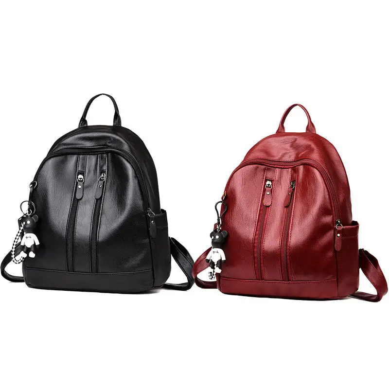Mochila de viaje de cuero para mujer, bolso de hombro, escolar, gran oferta