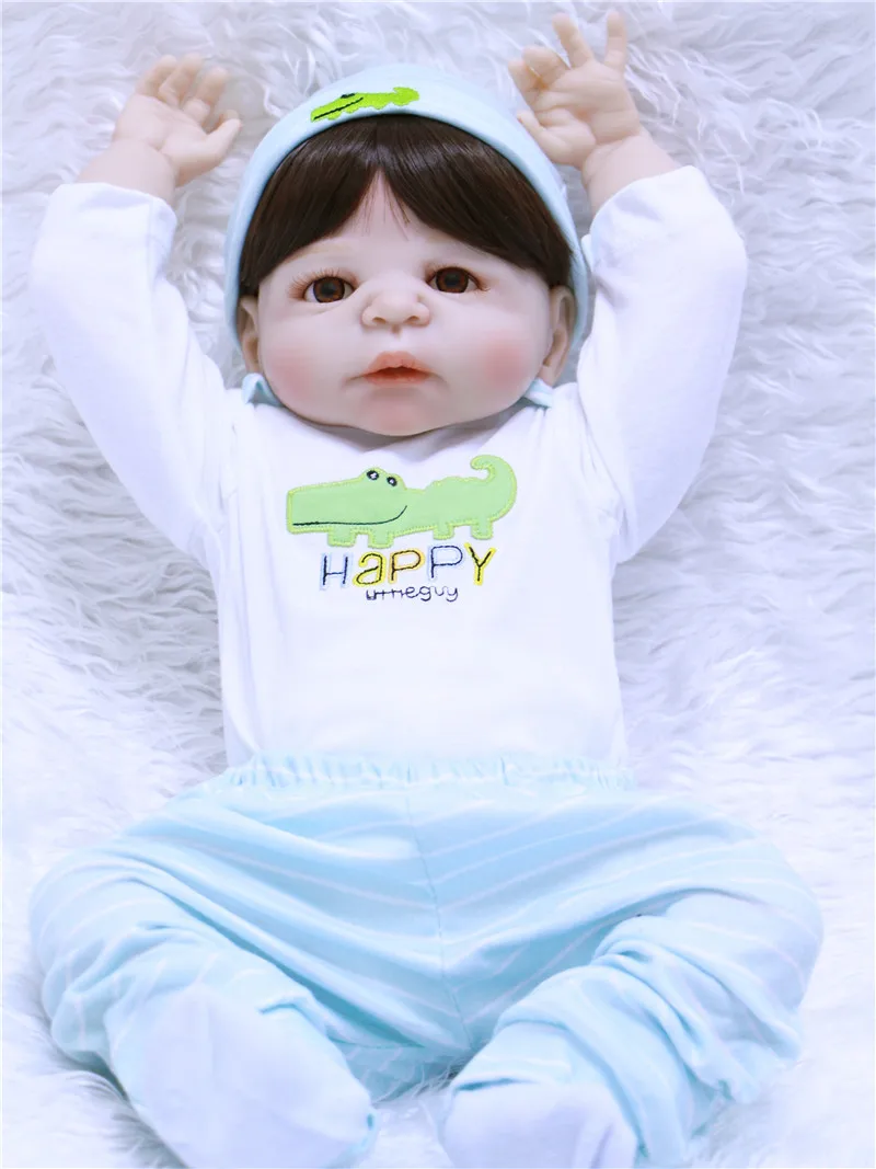 Bebe 55cm Soft Silicone Reborn Dolls Baby Realistic Doll Reborn 22 Inch Full Vinyl Boneca Bebe Reborn Doll For Girls Doll Reborn 22 Soft Silicone Reborn Dollssilicone Reborn Dolls Aliexpress