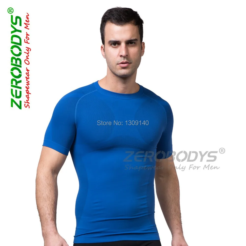 Men compression t shirt slimming body shaper shapewear clothes fitness