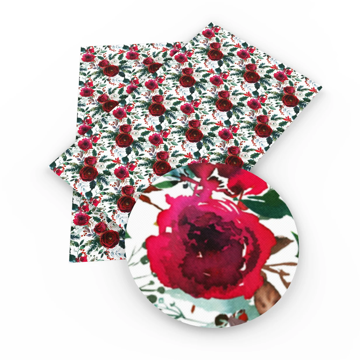 

David accessories 30*140cm Flower Heart Faux Synthetic Leather For Hair Bow Bow-knot Bags DIY Accessories,1Yc4290