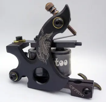 

5Pcs/lot Professional Handmade Tattoo Machine 10 Wrap Coils Iron Cast Frame Custom Tattoo Gun For Liner Shader HTM-6292