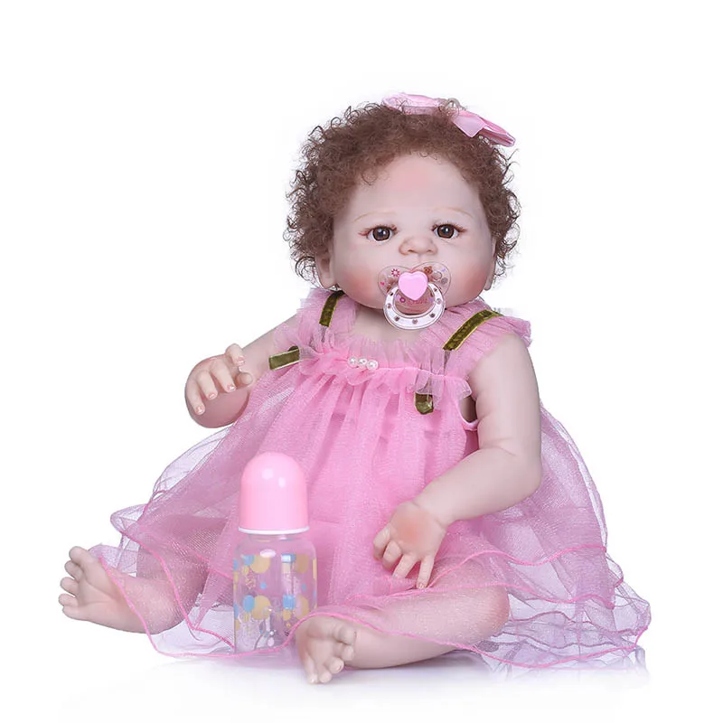 

2018 New 56CM Reborn Doll Baby Toys Silicone Lifelike Jointed Newborn Playmate Photography Props