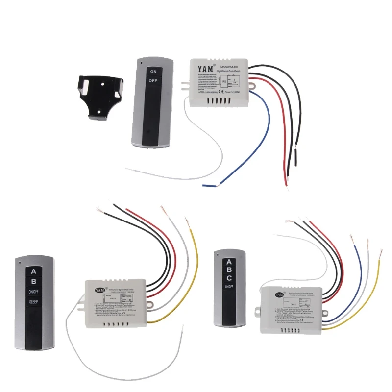 Беспроводной 1/2/3 канала на включение/выключение лампы дистанционного Управление переключатель приемник передатчик