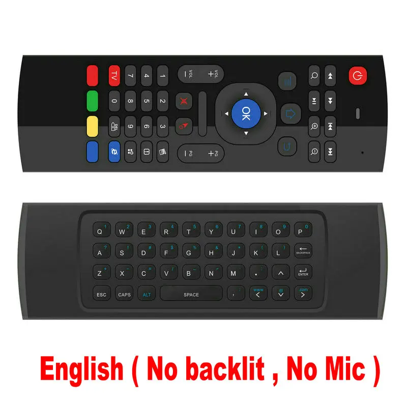 Tikigogo 2,4G MX3 Pro Клавиатура с подсветкой Air mouse русская Голосовая 5 IR обучающая для Android Smart tv Box ноутбук ПК Пульт дистанционного управления - Цвет: EN no Backlit no Mic