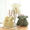 Beach Women's Backpacks Summer Straw Bags Drawstring Hollow Out Handmade Knitted Travel Backpack Design For Girls B-018 3