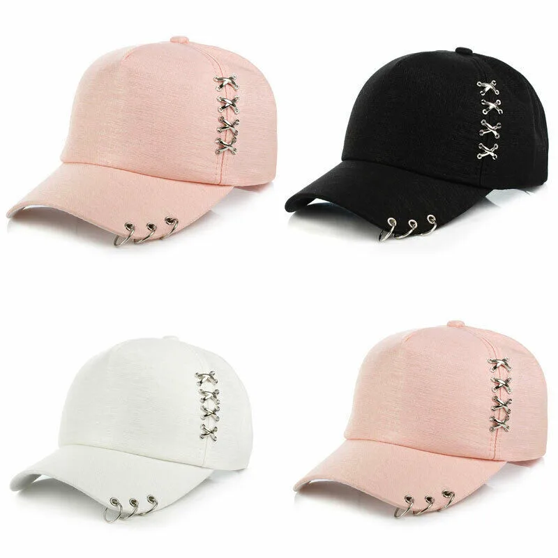 

Fashion Casual Slim Solid Hat Cap Women Men Baseball Snapback Golf Ball Sport Sun Cap With Rings One Size For Adults