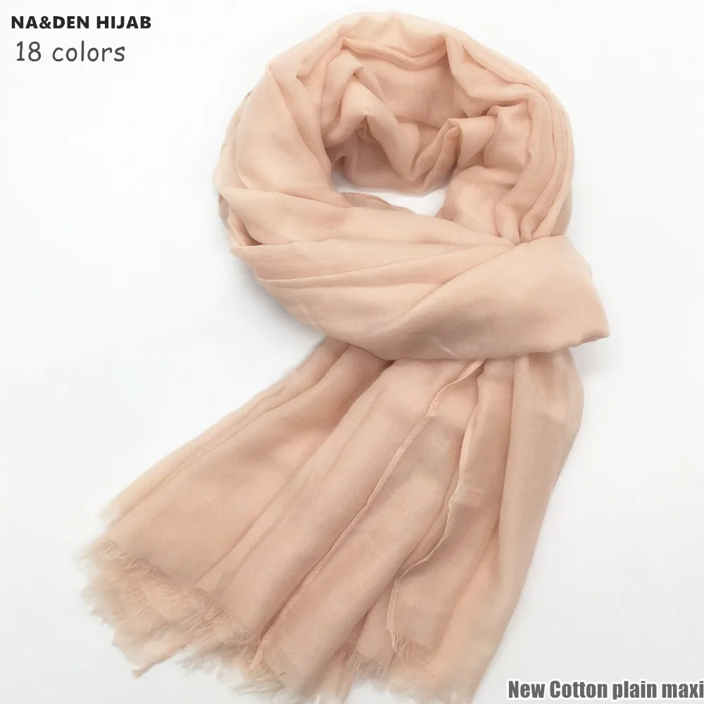 

2019 NEW plain Maxi hijab cotton scarf thin breathe soft head scarfs elementary women islamic scarves high quality brand 18color