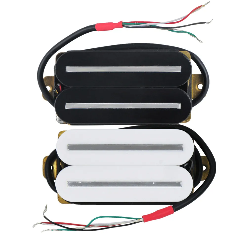 

FLEOR 1PCS Hot Rail Dual Blade Electric Guitar Single Coil Humbucker Pickup Ceramic 4-Wires Guitar Parts Black/White Choose