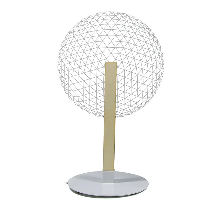 Новинка 3D сетка настольная лампа для дома Арт Деко кнопочный переключатель гостиная Светодиодная лампа для офиса фойе Луна ночник креативный подарок - Цвет абажура: Round