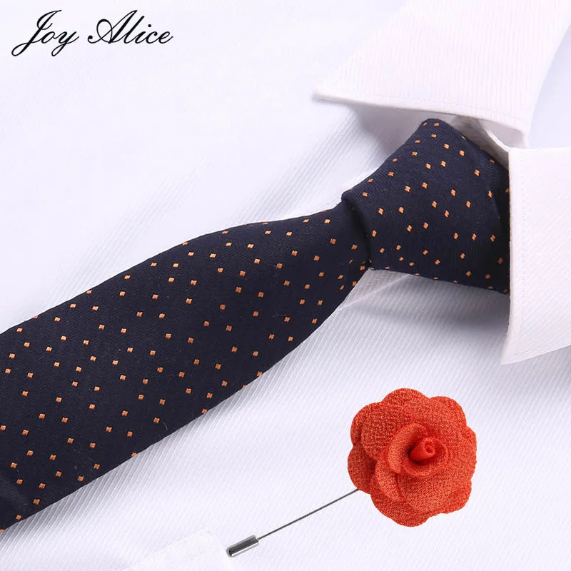 2018 Классические хлопковые Для мужчин s галстуки и броши набор коричневый желтая роза Галстуки для Для мужчин праздничная одежда Бизнес