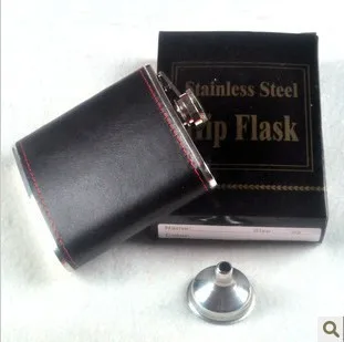 

Whole Sale 100pcs/lot 6Oz Hip Flasks Pocket Stainless Steel Whiskey Wine Flask Flagon Kettle Cover bottle with Gift Box