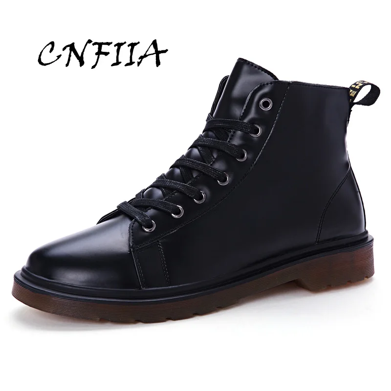 

CNFIIA Men Boots Anti-Slip Combat Boots Male Black White Red Size 39-44 Lace Up Waterproof Shoes 2018 Autumn Winter New Brand