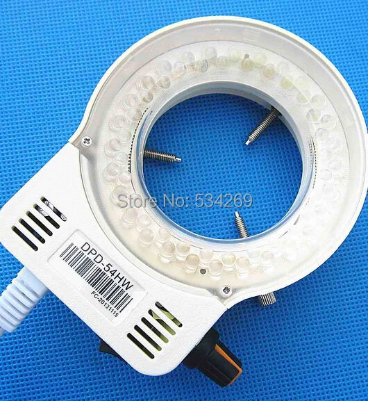 

Microscope LED Ring Light 63mm Inside Diameter 56 pcs Lights Brightness Adjustment Control