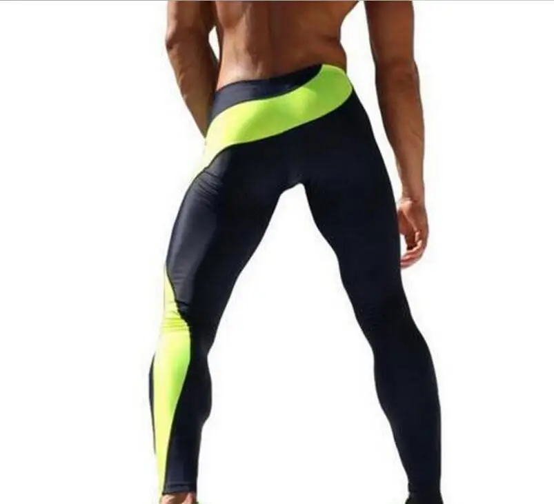 Спортивные Леггинсы мужские легинсы для бега, компрессионные леггинсы, брюки, эластичные штаны для тренировок, бодибилдинг, спортивная одежда, длинные штаны - Цвет: Green
