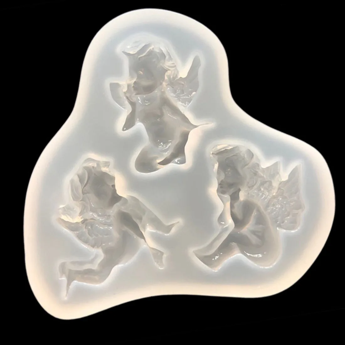 

Transparent Silicone Mould 3 Little Angel Combinations Epoxy Resin Molds Decorative Craft for Candy Making DIY