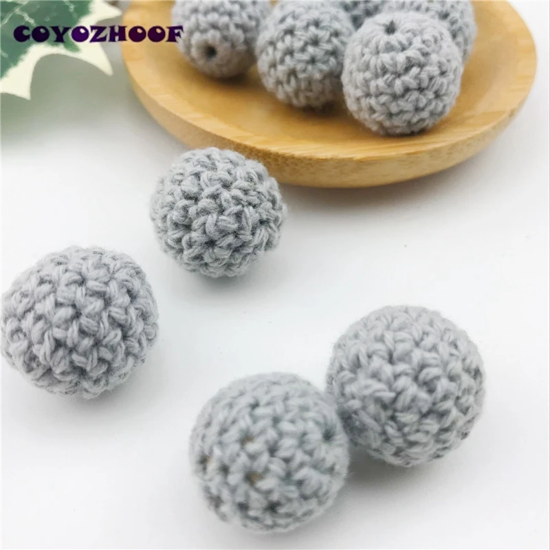 Элегантные вязаные крючком бусины 26 цветов на выбор 10 шт./16 мм хлопковыми нитками