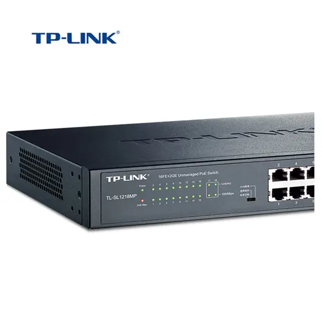 US $151 0 |TP Link Fast PoE Switch Power Over Ethernet IEEE802 3af Wireless AP For IP Camera 119W (TL SL1218MP) Without Package-in Network Switches