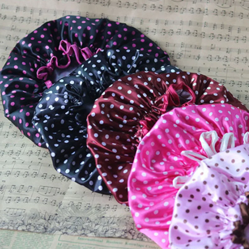

1 PC Bathroom Shower Caps Waterproof Kitchen Hat Dust-proof Smoke-proof Hood Set Shower Cap Thick Double Waterproof Bathing Cap