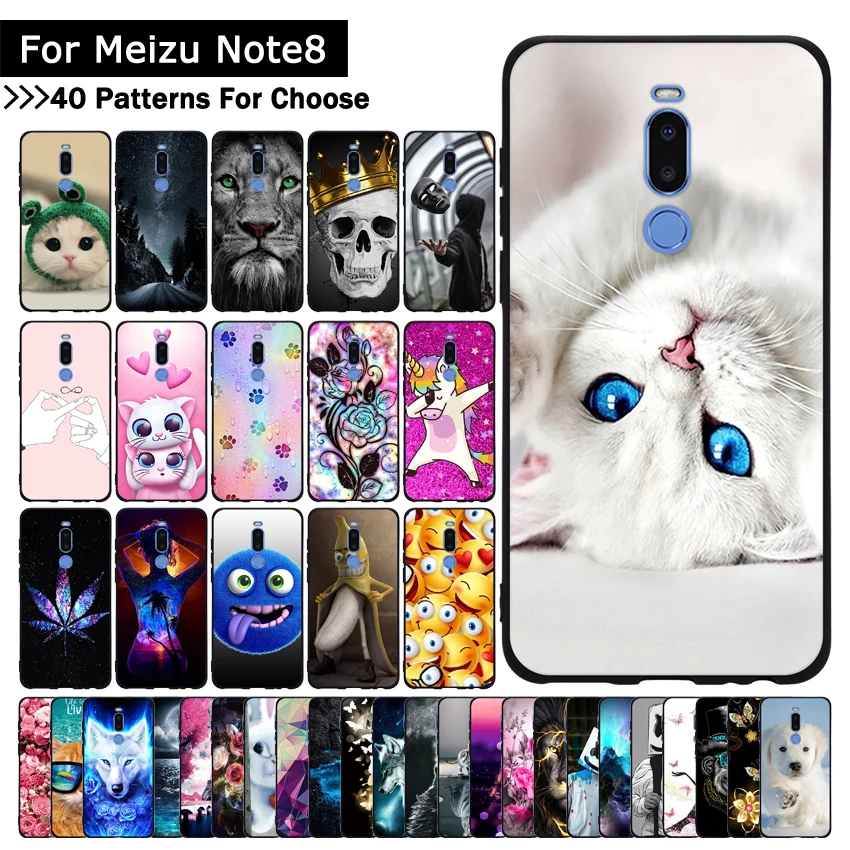 Case For Meizu Note 8 Colorful Patterned Soft TPU 