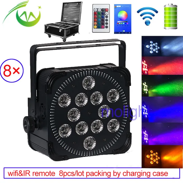 wireless dmx uplight 12*18w RGBWA UV DJ Par Battery Power LED