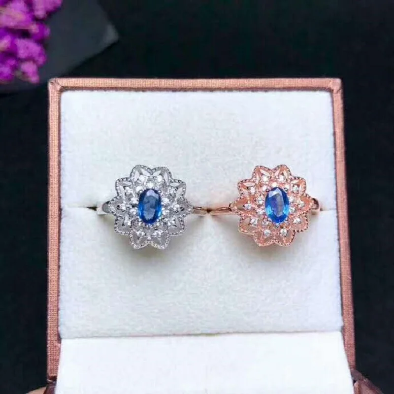

Almei 2018 Sri Lanka Sapphire Ring 925 Sterling Silver Gemstone Ring for Womens Jewellery,Designer Luxury Wedding Jewelry FJ115