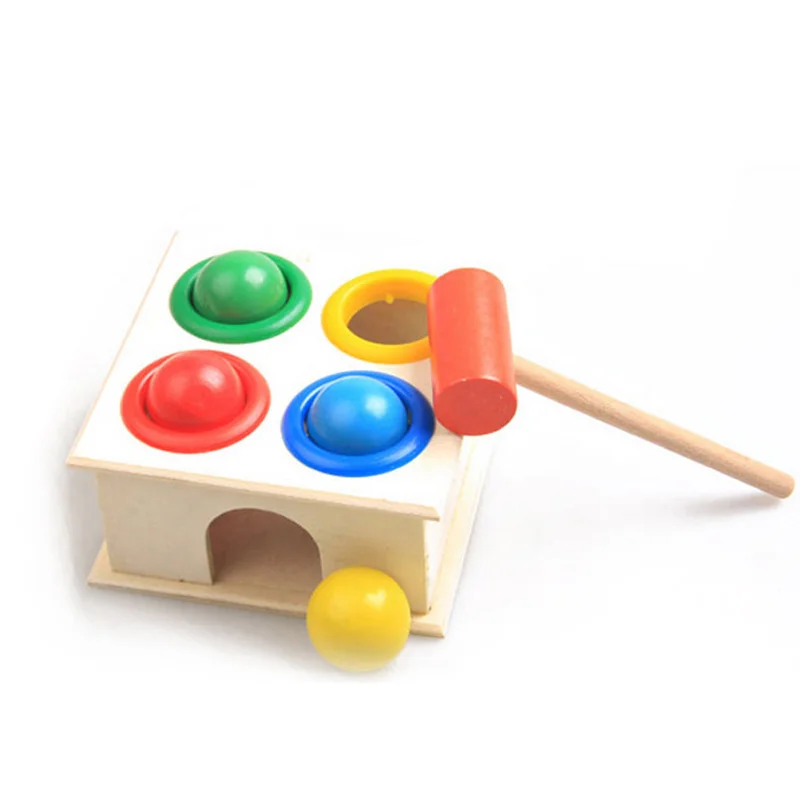 

Children Early Learning Educational Toys Baby Hammering Wooden Ball Hammer Box Geometric Blocks Kids Newborn Toy Gifts YJS Drops