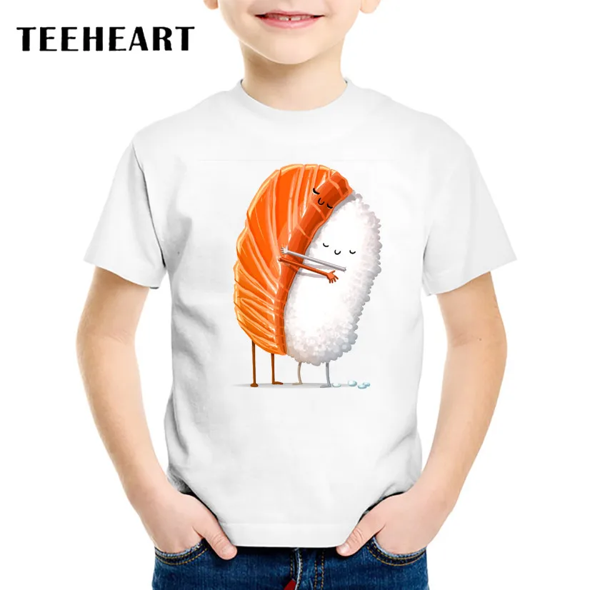 

18M-10T Print Sushi L T shirt For Boys/girls Summer T-Shirts for Children Baby Girls Clothing TA210