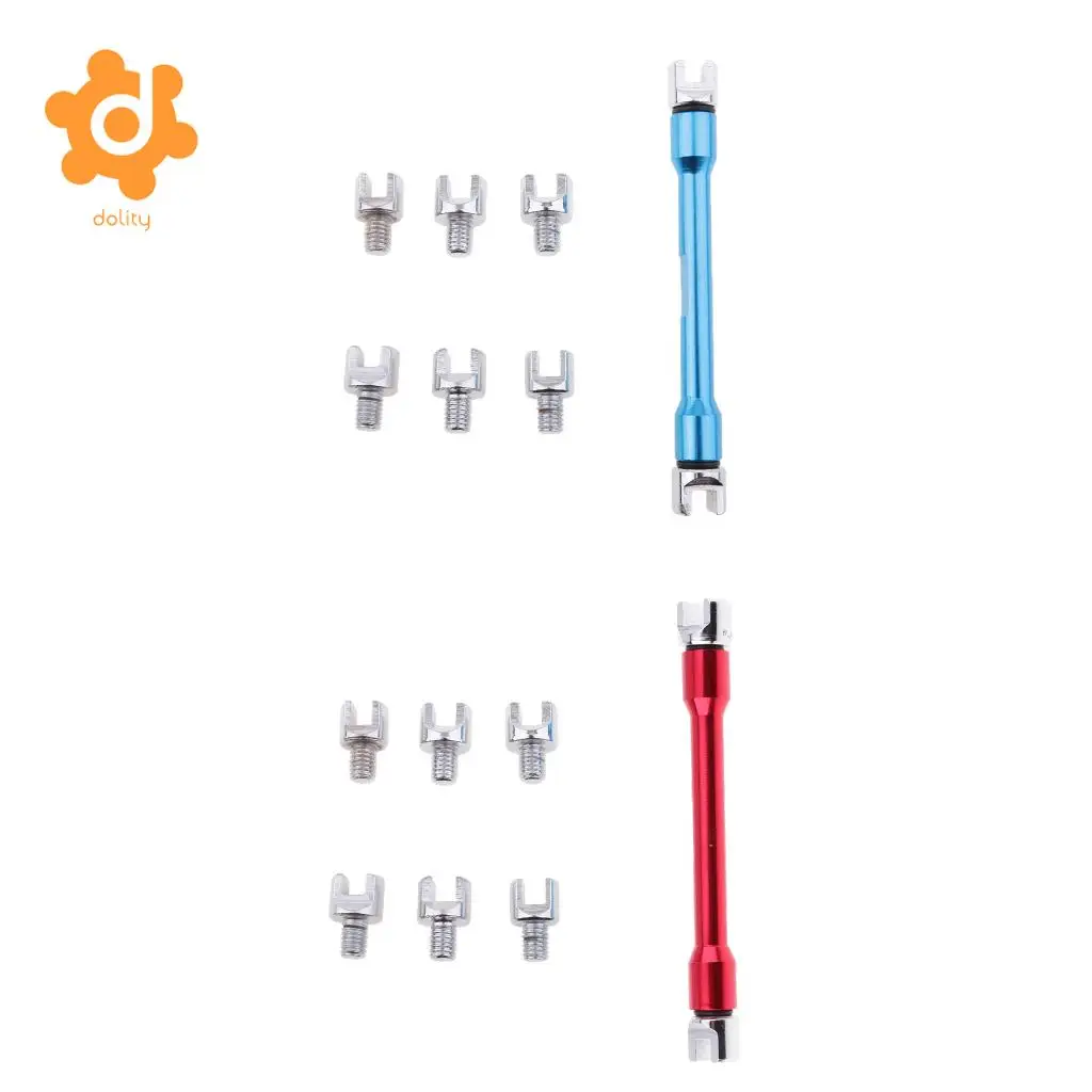 Red & Blue Motorcycle Wheel Spoke Wrench Set Handle Repair Tool 5.4mm-6.8mm