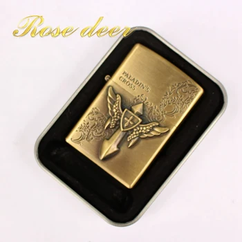 

ROSE DEET 2018 New Skeleton Lighter Metal Kerosene Oil Lighter Gasoline Dragon Refillable Cigarette Accessories Retro Men forbox